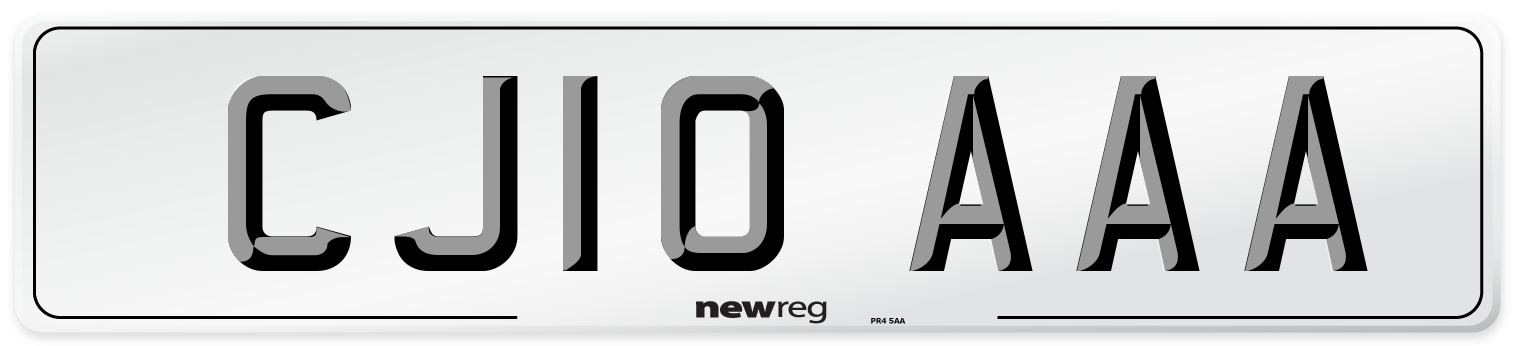 CJ10 AAA Number Plate from New Reg